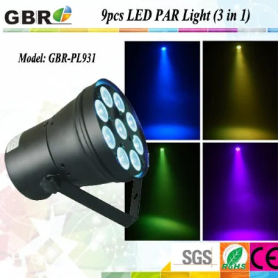 9X3w Stage RGB 3 em 1 LED PAR Washer Light / Wedding Light LED PAR Can