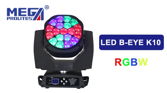 19 X 15 W RGBW LED Bee Eye Zoom Wash Cabeça em movimento Luz de DJ para palco